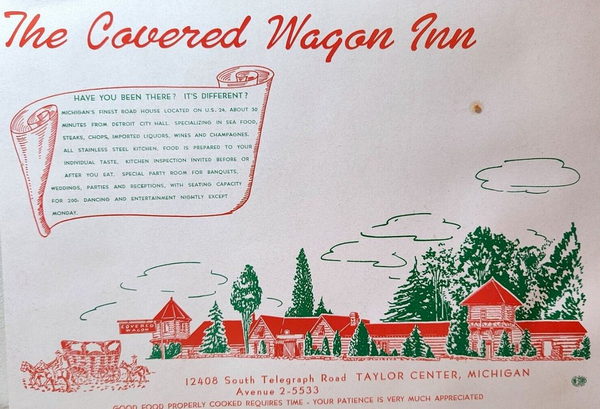 John Zittels Covered Wagon Inn - Menu